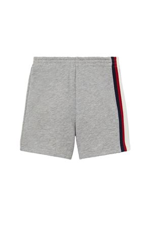 Shorts in jersey di cotone felpato grigio chiaro GUCCI KIDS | 805456XJGX51183